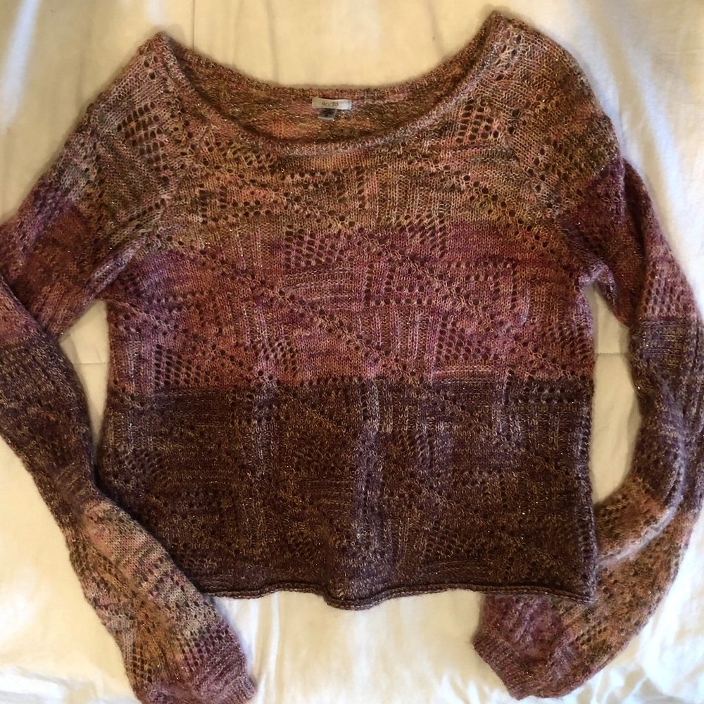Ecote Mixed Knit Pullover Sweater